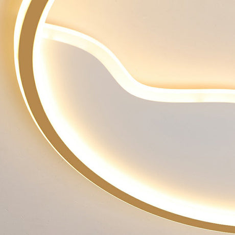 Minimalist Acrylic Led Ceiling Lighting Fixture For Bedroom - Mountain Mural Flush Mount