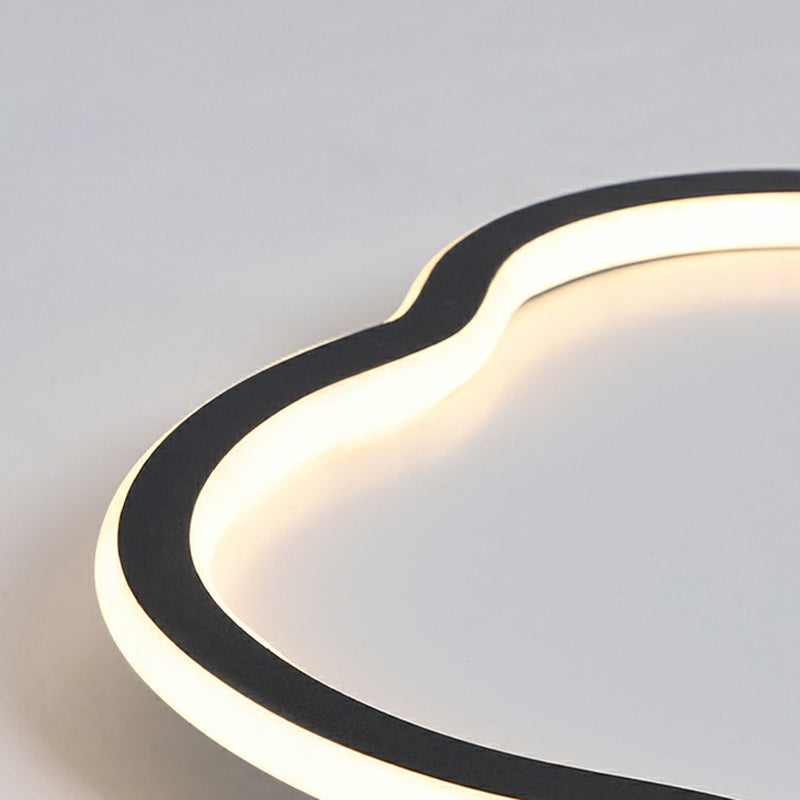 Black And White Led Cloud Ceiling Light With Acrylic Shade - Flush Mount Simple Design