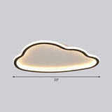 Black And White Led Cloud Ceiling Light With Acrylic Shade - Flush Mount Simple Design / 23 Third