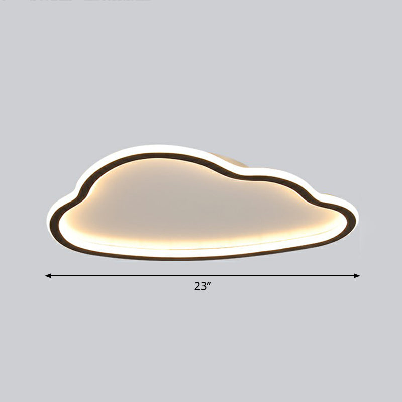 Black And White Led Cloud Ceiling Light With Acrylic Shade - Flush Mount Simple Design / 23’