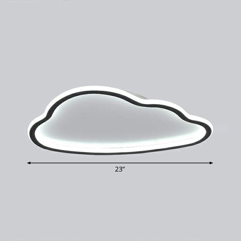 Black And White Led Cloud Ceiling Light With Acrylic Shade - Flush Mount Simple Design / 23’
