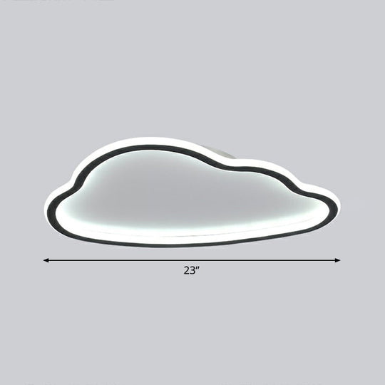 Black And White Led Cloud Ceiling Light With Acrylic Shade - Flush Mount Simple Design / 23
