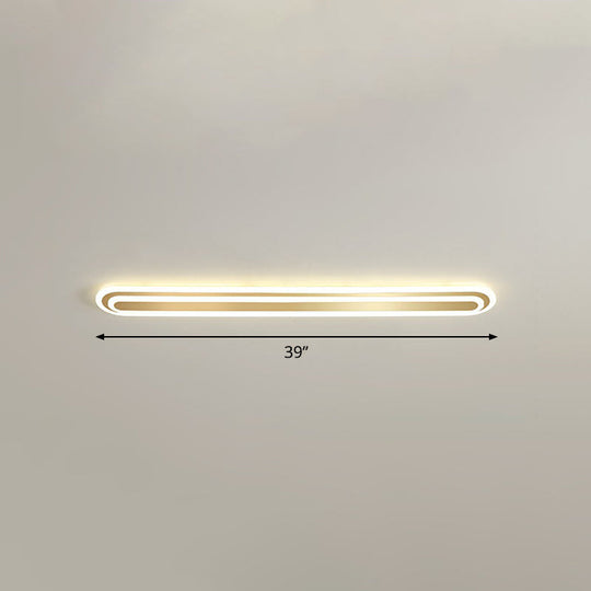 Minimalist Gold Led Ceiling Light For Bedroom - Acrylic Flush Mount Fixture / 39’ Warm