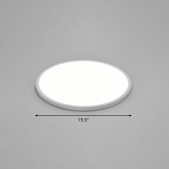 Led Ceiling Mount Fixture - Ultrathin & Simple Acrylic Flushmount Lighting In White / 19.5’