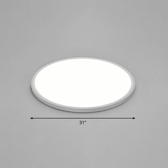 Led Ceiling Mount Fixture - Ultrathin & Simple Acrylic Flushmount Lighting In White / 31’