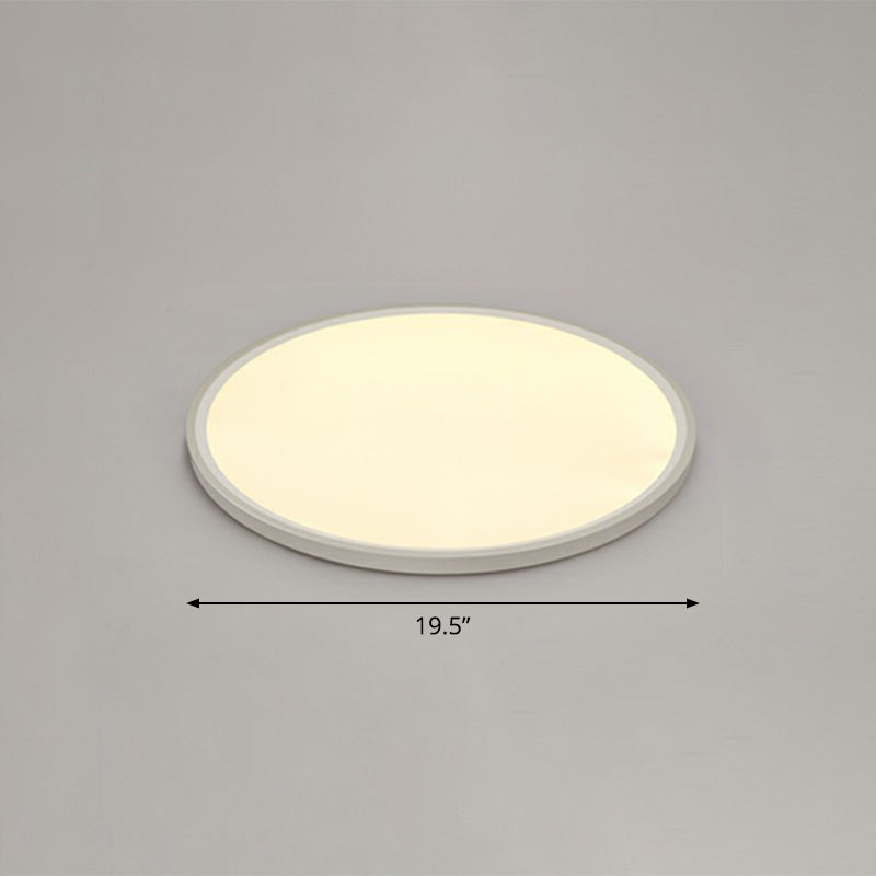 Led Ceiling Mount Fixture - Ultrathin & Simple Acrylic Flushmount Lighting In White / 19.5’ Warm