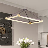 Modern Pyramid Chandelier - White/Coffee 23.5/31.5/39 Wide Led Metal Ceiling Pendant Fixture Warm