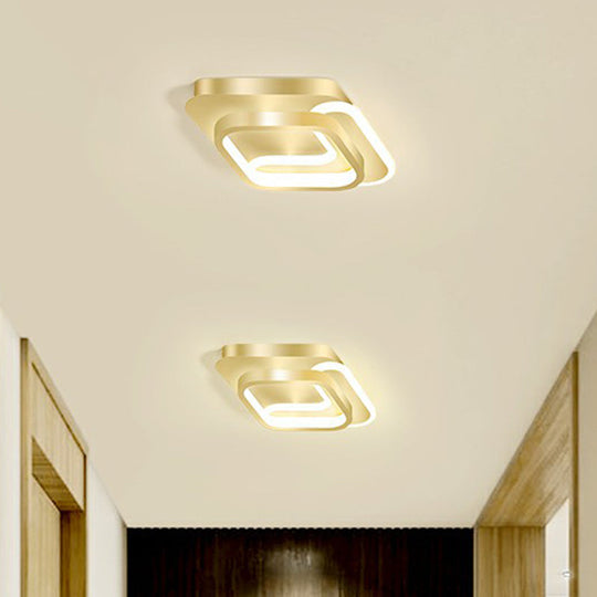 Modern Geometric Led Ceiling Light Fixture For Hallway - Minimalist Acrylic Design