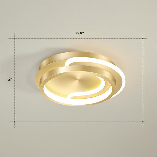 Modern Geometric Led Ceiling Light Fixture For Hallway - Minimalist Acrylic Design Gold / Third Gear