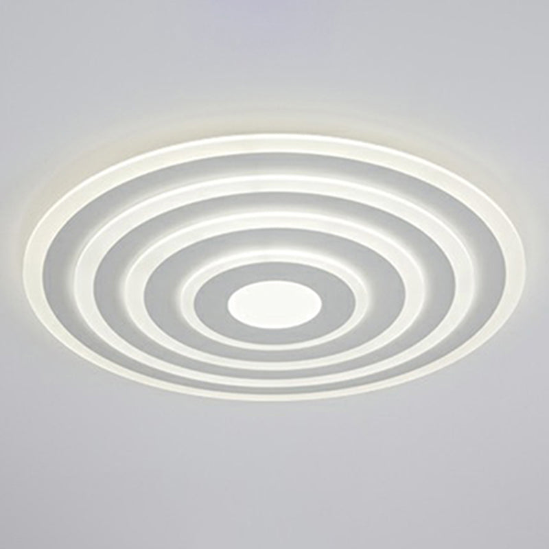 Simple Style Led Flush Ceiling Light For Bedroom - White Acrylic Round Flushmount / 23.5’ Natural