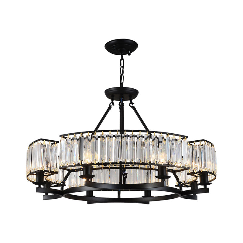 Prismatic Crystal Chandelier - Modern Suspension Lighting For Living Room