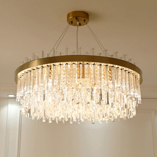 Modern Crystal Brass Chandelier For Bedroom Suspension Lighting
