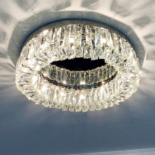 Circular Crystal Ceiling Light Fixture For Modern Living Room - Flush - Mount Design