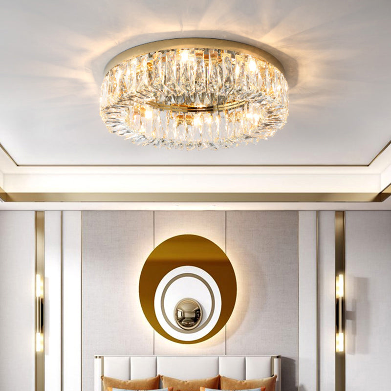 Circular Crystal Ceiling Light Fixture For Modern Living Room - Flush - Mount Design