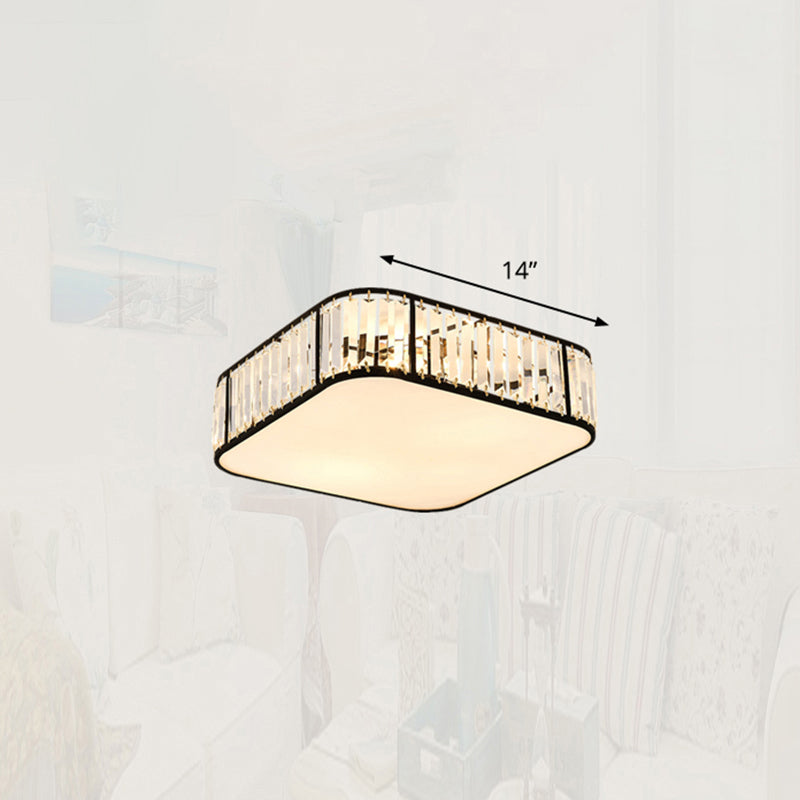 Minimalist Crystal Flush Mount Ceiling Light For Bedroom Black / 14
