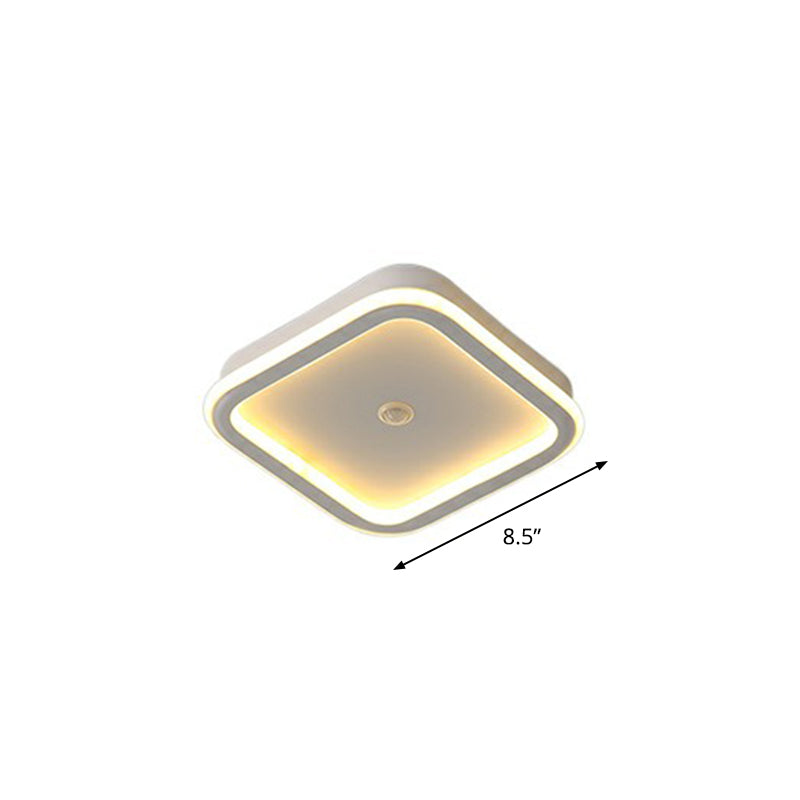 Sleek Geometric Led Ceiling Light - Minimalist Metal Flush Mount Fixture For Corridors White /
