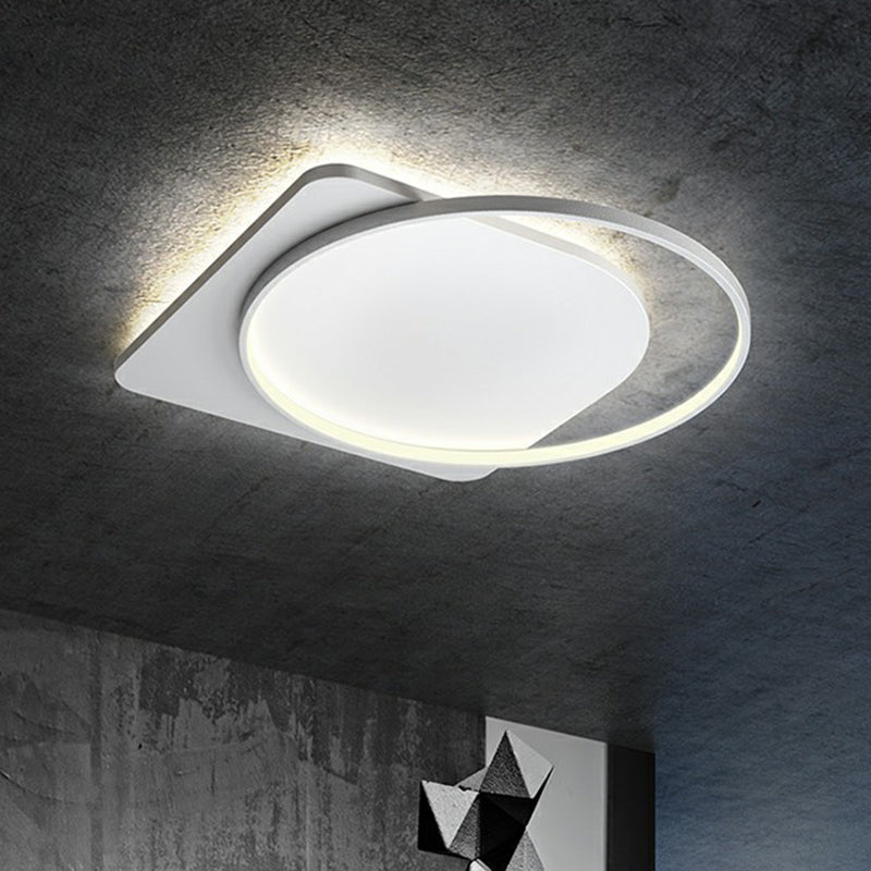Sleek Acrylic Loop Ceiling Lamp: Simplicity Meets Led Flush-Mount Light Fixture For Aisles