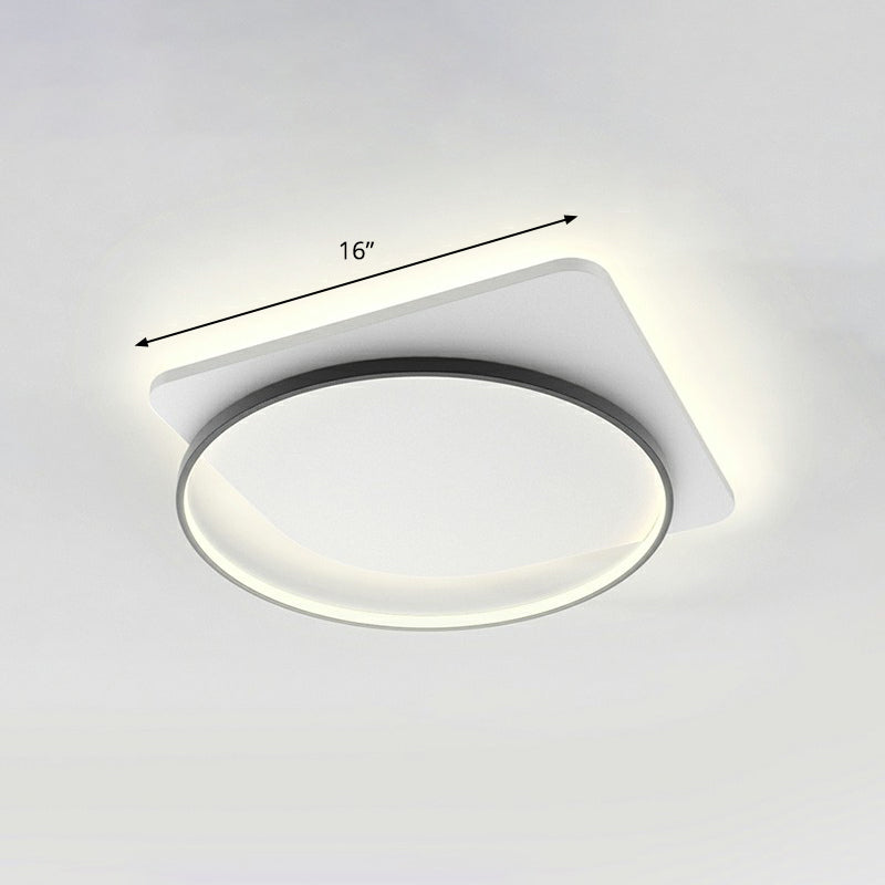 Sleek Acrylic Loop Ceiling Lamp: Simplicity Meets Led Flush - Mount Light Fixture For Aisles Black