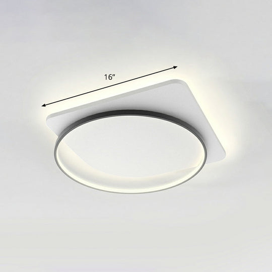 Sleek Acrylic Loop Ceiling Lamp: Simplicity Meets Led Flush-Mount Light Fixture For Aisles Black /