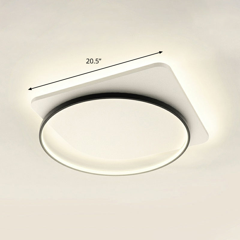 Sleek Acrylic Loop Ceiling Lamp: Simplicity Meets Led Flush-Mount Light Fixture For Aisles Black /