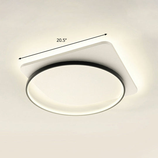Sleek Acrylic Loop Ceiling Lamp: Simplicity Meets Led Flush-Mount Light Fixture For Aisles Black /