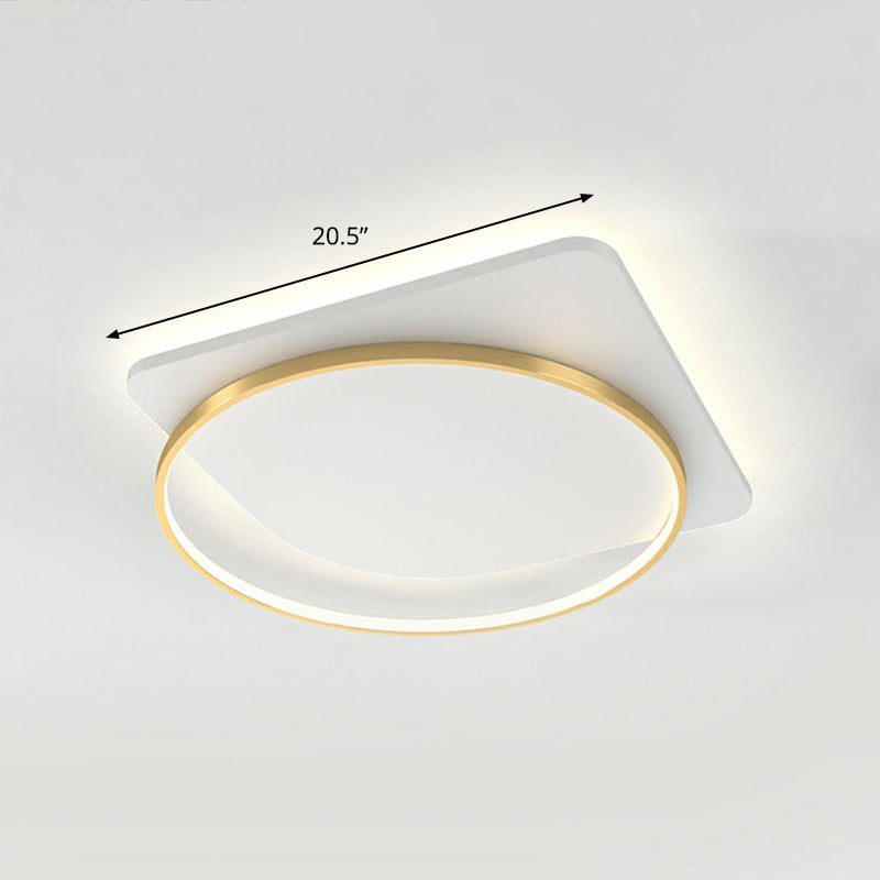 Sleek Acrylic Loop Ceiling Lamp: Simplicity Meets Led Flush - Mount Light Fixture For Aisles Gold /