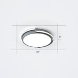 Nordic Circle Led Flush Mount Ceiling Light With Acrylic Diffuser Grey / 16 White