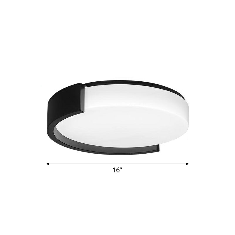 Led Acrylic Ceiling Light: Sleek Flush-Mount Fixture For Bedrooms Black / 16 White
