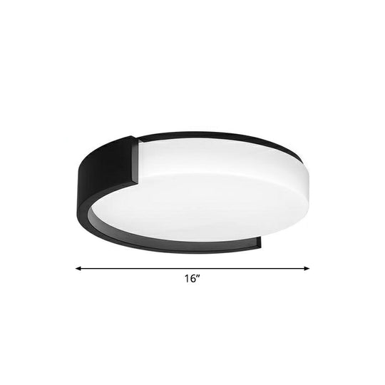 Led Acrylic Ceiling Light: Sleek Flush-Mount Fixture For Bedrooms Black / 16 White