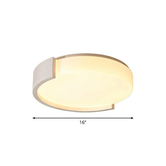 Led Acrylic Ceiling Light: Sleek Flush-Mount Fixture For Bedrooms White / 16 Third Gear