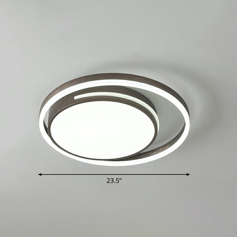 Nordic Led Flush Mount Lamp In White For Modern Corridors / 23.5