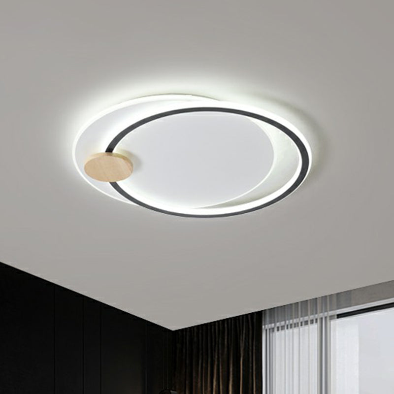 Nordic Style Led Ceiling Mount Light Fixture - Big O Flush Lighting For Bedrooms With Acrylic Design