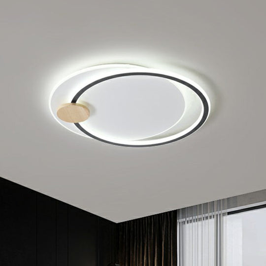 Nordic Style Led Ceiling Mount Light Fixture - Big O Flush Lighting For Bedrooms With Acrylic Design