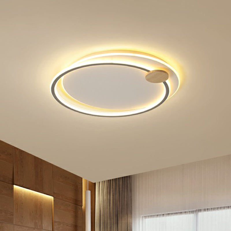 Nordic Style Led Ceiling Mount Light Fixture - Big O Flush Lighting For Bedrooms With Acrylic Design