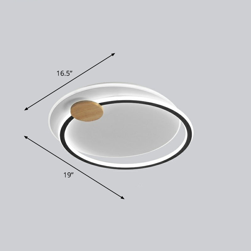 Nordic Style Led Ceiling Mount Light Fixture - Big O Flush Lighting For Bedrooms With Acrylic