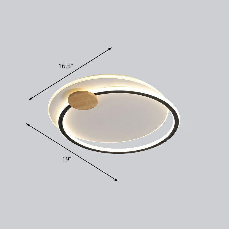 Nordic Style Led Ceiling Mount Light Fixture - Big O Flush Lighting For Bedrooms With Acrylic Design