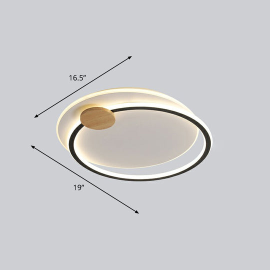 Nordic Style Led Ceiling Mount Light Fixture - Big O Flush Lighting For Bedrooms With Acrylic
