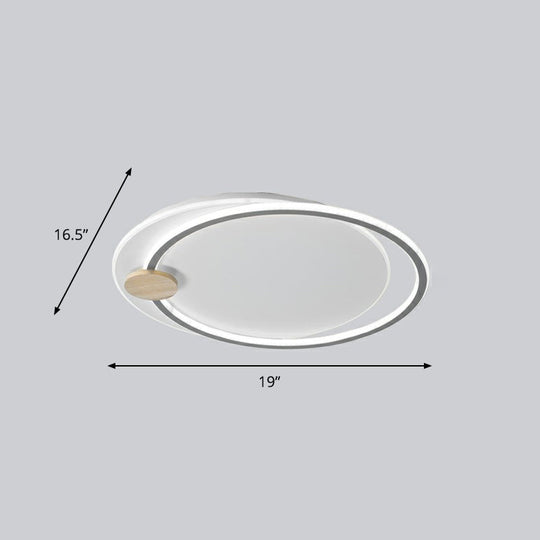 Nordic Style Led Ceiling Mount Light Fixture - Big O Flush Lighting For Bedrooms With Acrylic Design