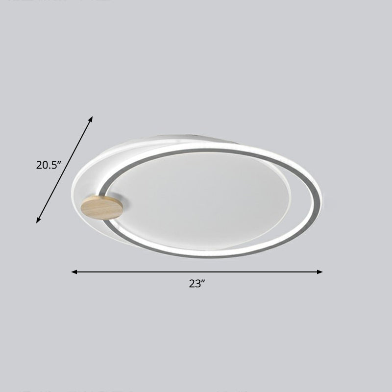 Nordic Style Led Ceiling Mount Light Fixture - Big O Flush Lighting For Bedrooms With Acrylic