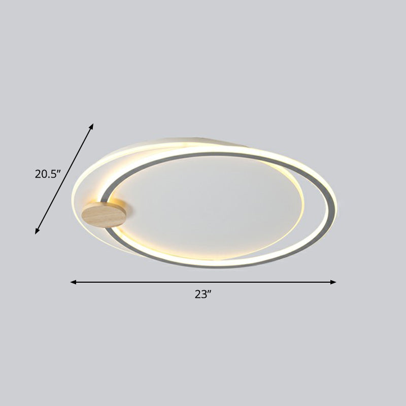 Nordic Style Led Ceiling Mount Light Fixture - Big O Flush Lighting For Bedrooms With Acrylic Design