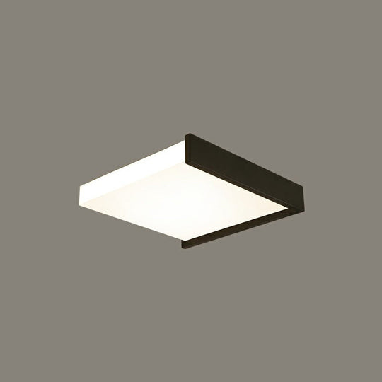 Modern Nordic Led Ceiling Light With Acrylic Square Design In Black And White / 16’ Third Gear