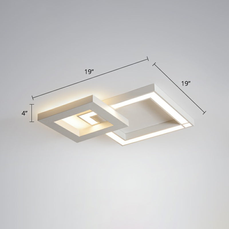 White Nordic Led Ceiling Light Fixture For Modern Living Rooms / 19’ Remote Control Stepless Dimming