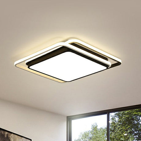 Nordic Geometric Led Flush Mount Ceiling Light With Acrylic Shade For Bedroom