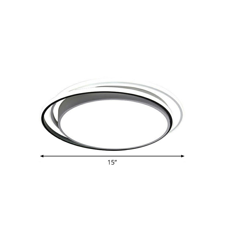 Nordic Geometric Led Flush Mount Ceiling Light With Acrylic Shade For Bedroom White / Remote