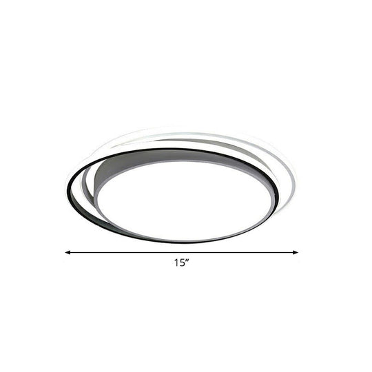 Nordic Geometric Led Flush Mount Ceiling Light With Acrylic Shade For Bedroom White / Remote