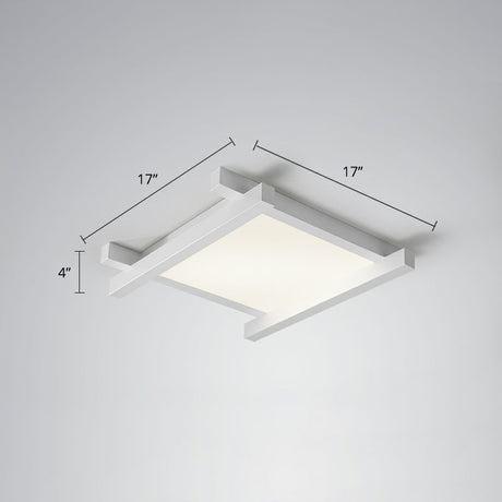 Japanese Checkerboard Acrylic Ceiling Lamp With Led Flush Mount Design For Lounge White / 17 Third
