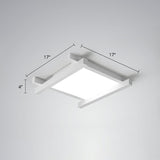 Japanese Checkerboard Acrylic Ceiling Lamp With Led Flush Mount Design For Lounge White / 17