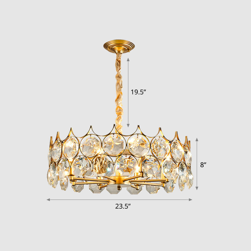 Teardrop Crystal Chandelier: Postmodern Hanging Ceiling Light For Your Dining Room Gold / 23.5
