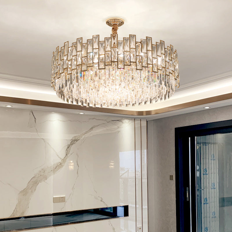 Clear K9 Crystal Chandelier: Modern Suspension Light For Dining Room