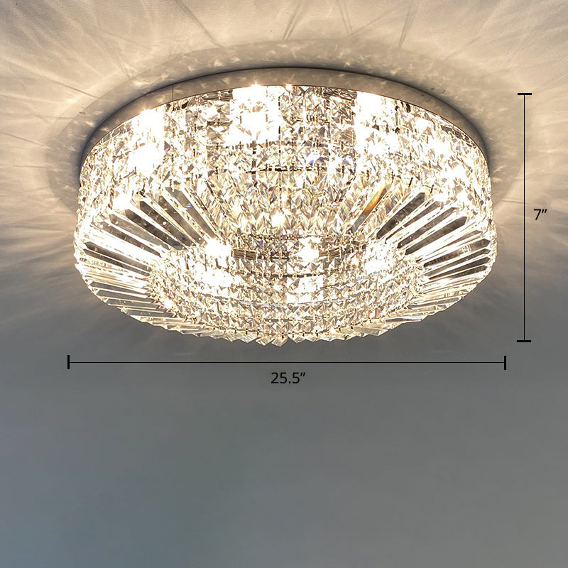 Crystal Loop Shaped Ceiling Light - Simple Style Flush Mount Fixture For Bedroom Silver / 25.5
